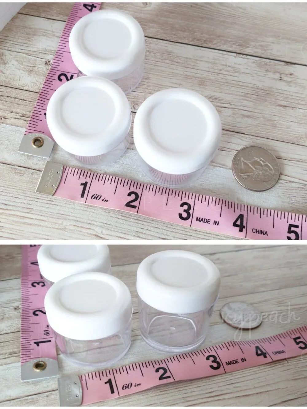 Mini Plastic Jars 3 Pack 0.5-0.75oz Screw Top Lid Travel Makeup Lotion Storage